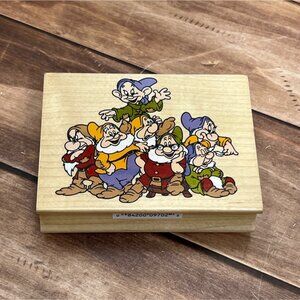 DISNEY ALL NIGHT MEDIA 970-J01 SEVEN DWARFS WOOD MOUNTED RUBBER STAMP SNOW WHITE